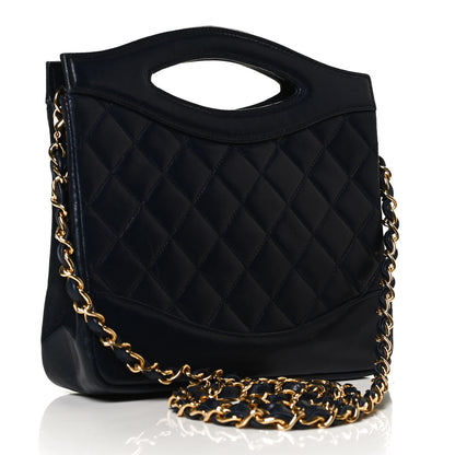 Chanel Aged Calfskin Quilted Small 31 Shopping Bag Navy 2 of 13