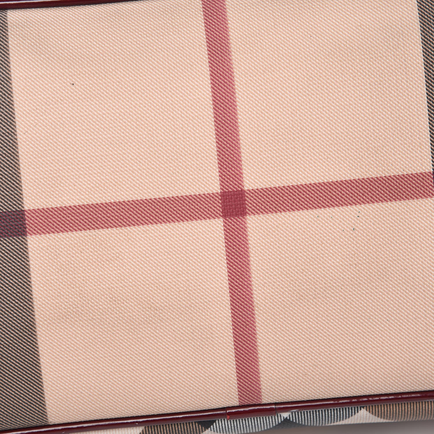 Burberry Patent Nova Check Shopper Tote Red 17 of 27