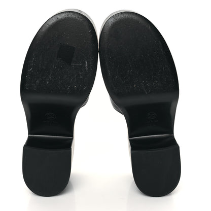 Chanel Lambskin Camellia Platform Mules 38.5 Black 5 of 8