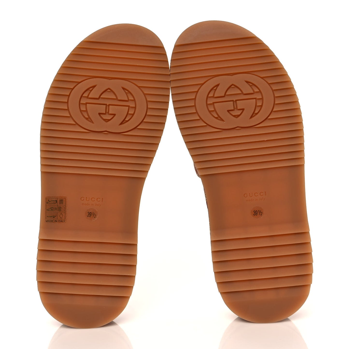 Canvas GG Monogram Angelina Platform Slide Sandals 39.5 Beige Ruggine