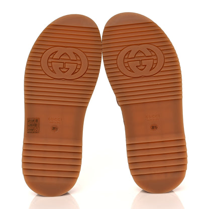 Gucci Canvas GG Monogram Angelina Platform Slide Sandals 39.5 Beige Ruggine 5 of 8