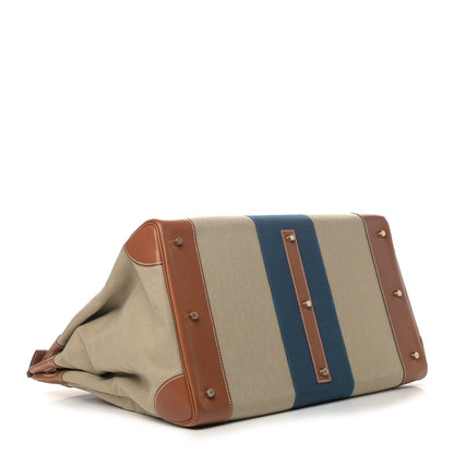 Hermes Toile Natural Barenia Flag HAC Birkin 50 Fauve 3 of 13
