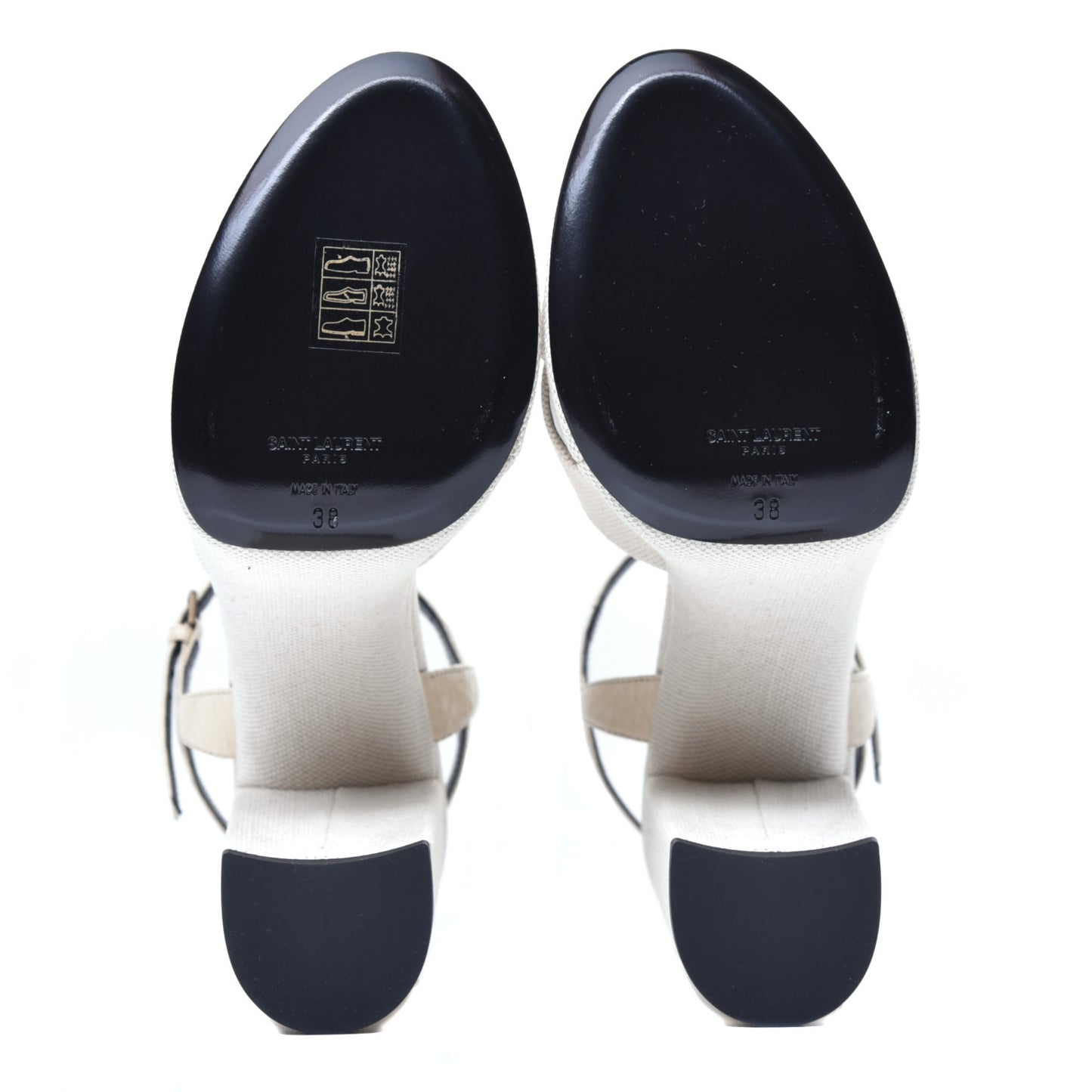 Canvas Bianca 125 Platform Sandals 38 Cream