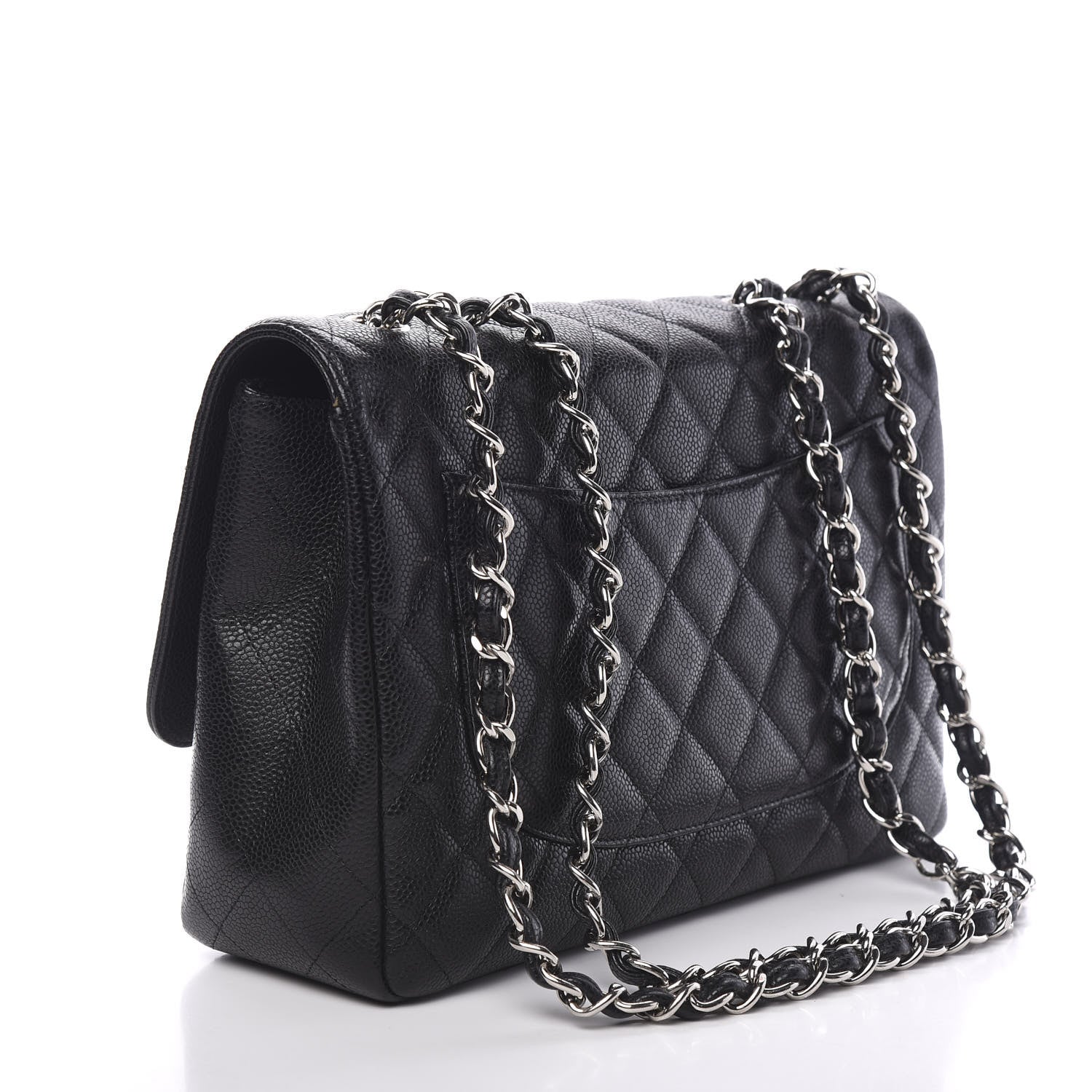 Chanel Caviar Quilted Jumbo Single Flap Black 2 of 10