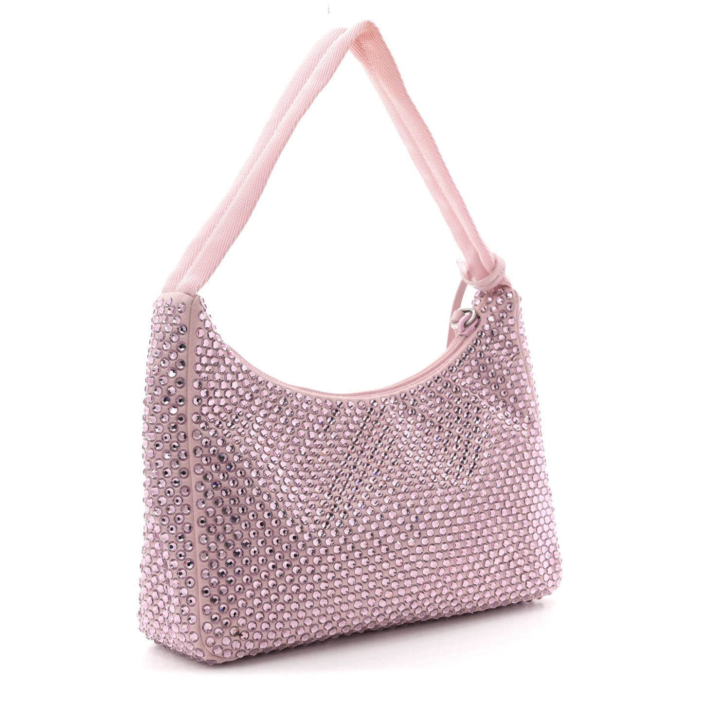 Satin Crystal Mini Re-Edition 2000 Bag Alabastro