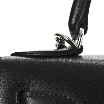 Hermes Veau Grain Lisse Kelly Sellier 28 Black 11 of 12