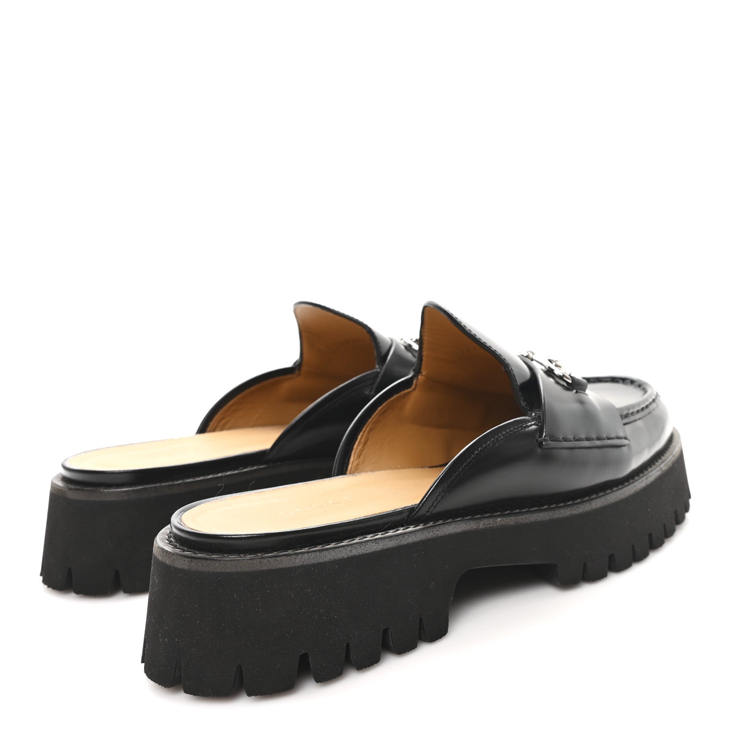 Gucci Magnum Calfskin Womens Horsebit Platform Mules 41 Black 5 of 9