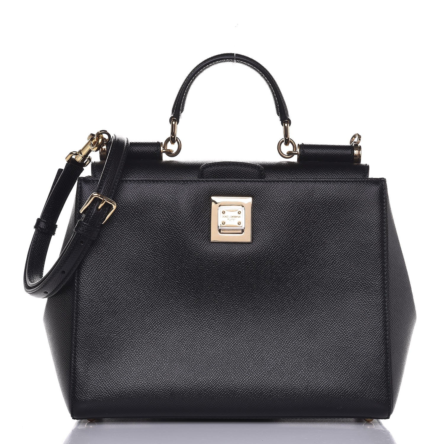 Dolce & Gabbana Dauphine Medium Sicily Top Handle Satchel Black 1 of 10