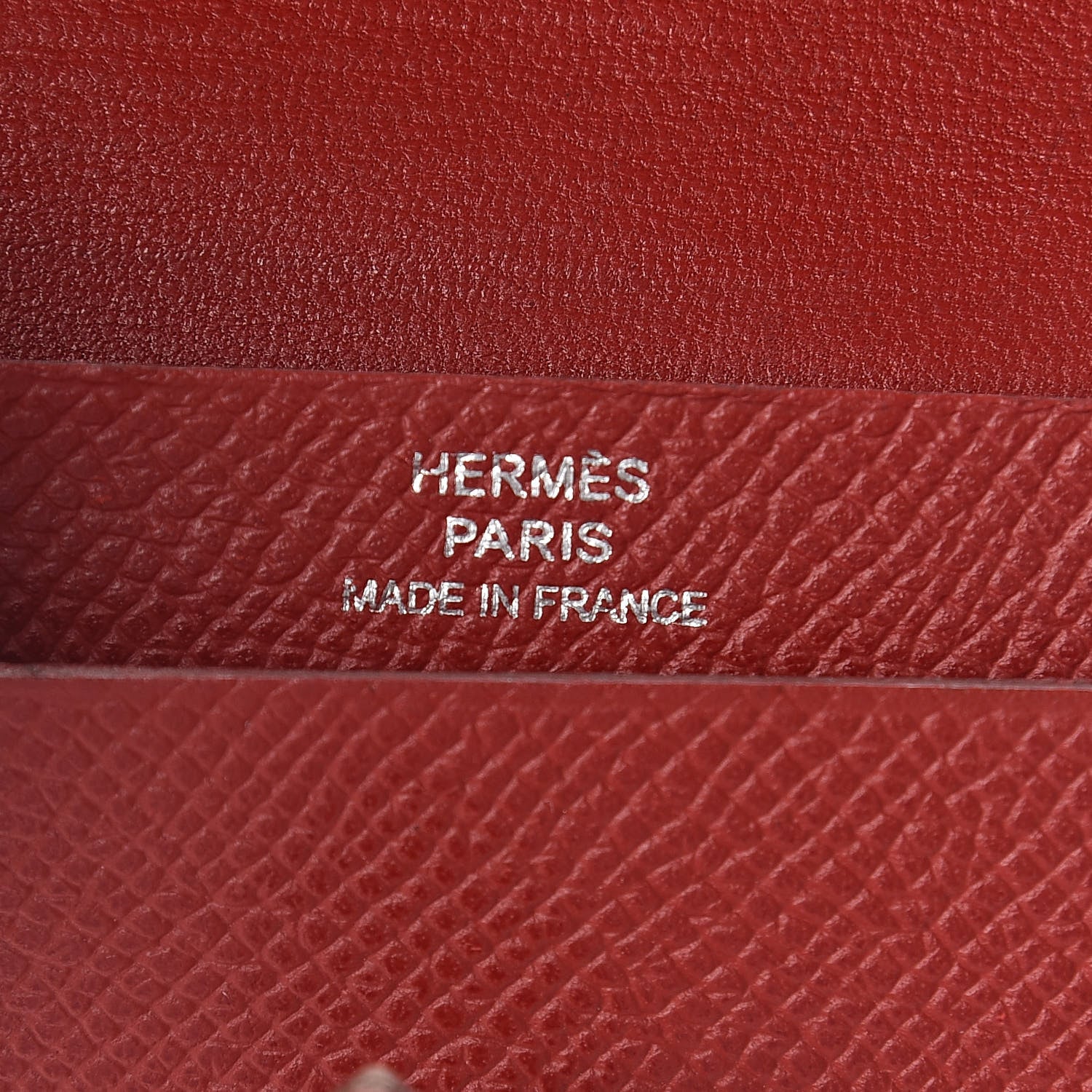Hermes Epsom Bearn Card Holder Wallet Rouge Grenat 6 of 8
