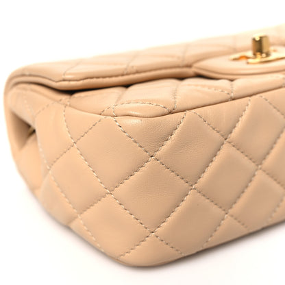 Chanel Lambskin Quilted Mini Rectangular Pearl Crush Flap Beige 9 of 10