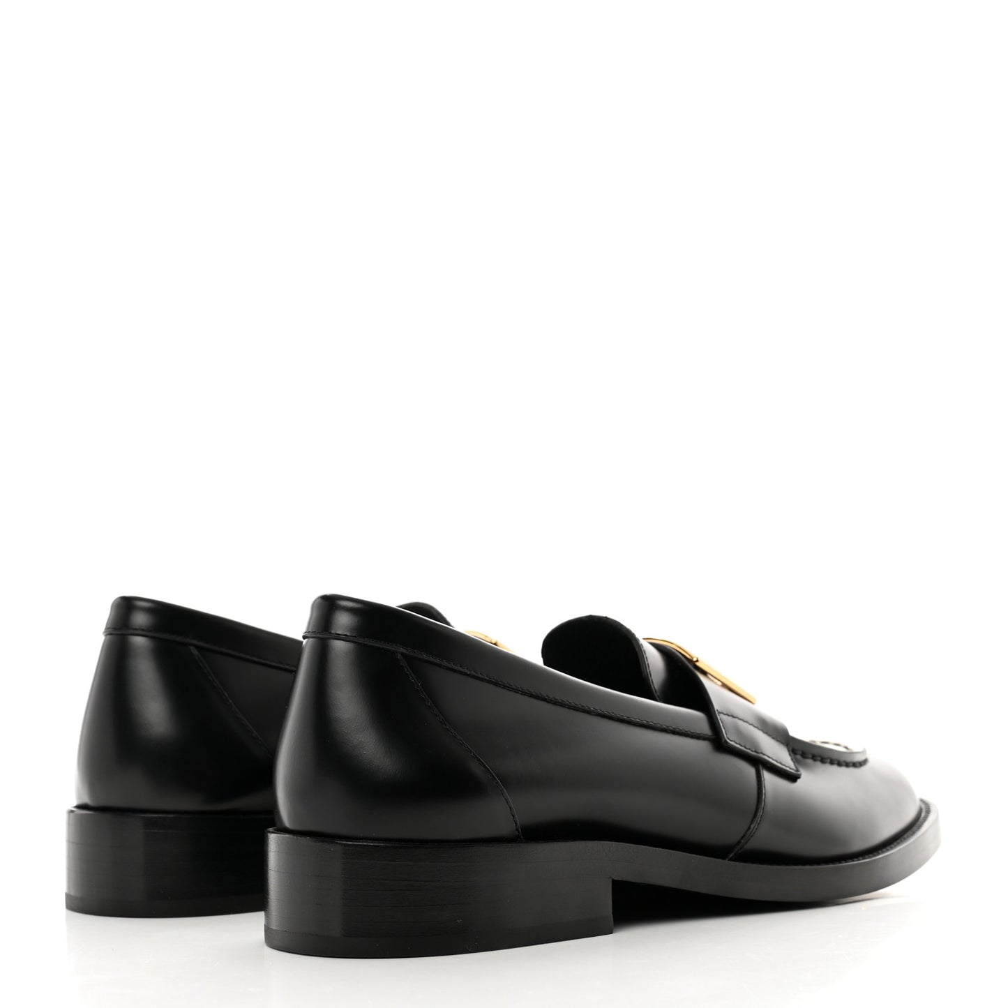 Shiny Calfskin CC Loafers 40 Black White