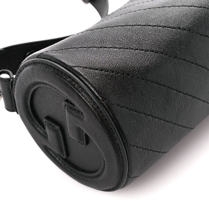 Gucci Sakai Be Green Calfskin Diagonal Stitched Mini Blondie Barrel Shoulder Bag Black 8 of 9