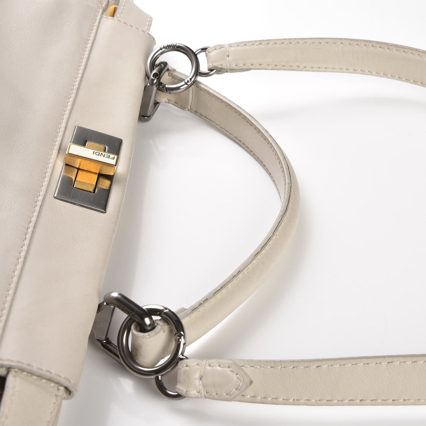 Goatskin Watersnake Large Peekaboo Iconic Satchel White