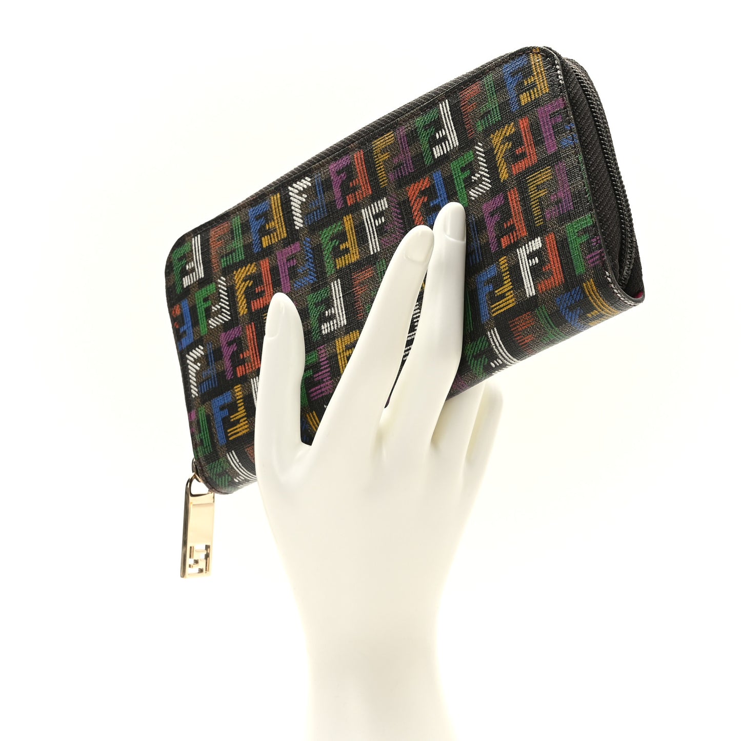 Zucchino Spalmati FF Multicolor Zip Around Wallet Black Multicolor