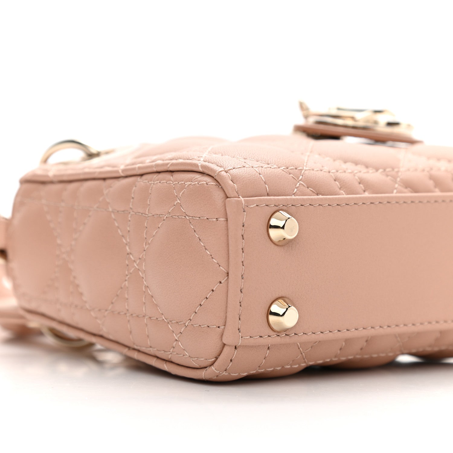 Christian Dior Lambskin Cannage Micro Lady Dior Rose Des Vents 9 of 10