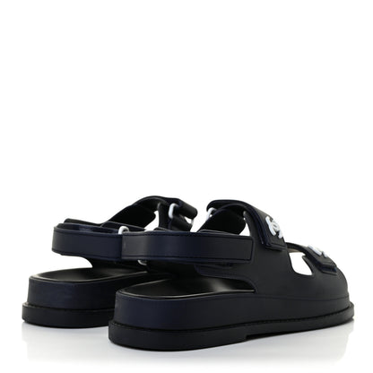 Chanel Rubber CC Dad Sandals 37 Navy 4 of 9