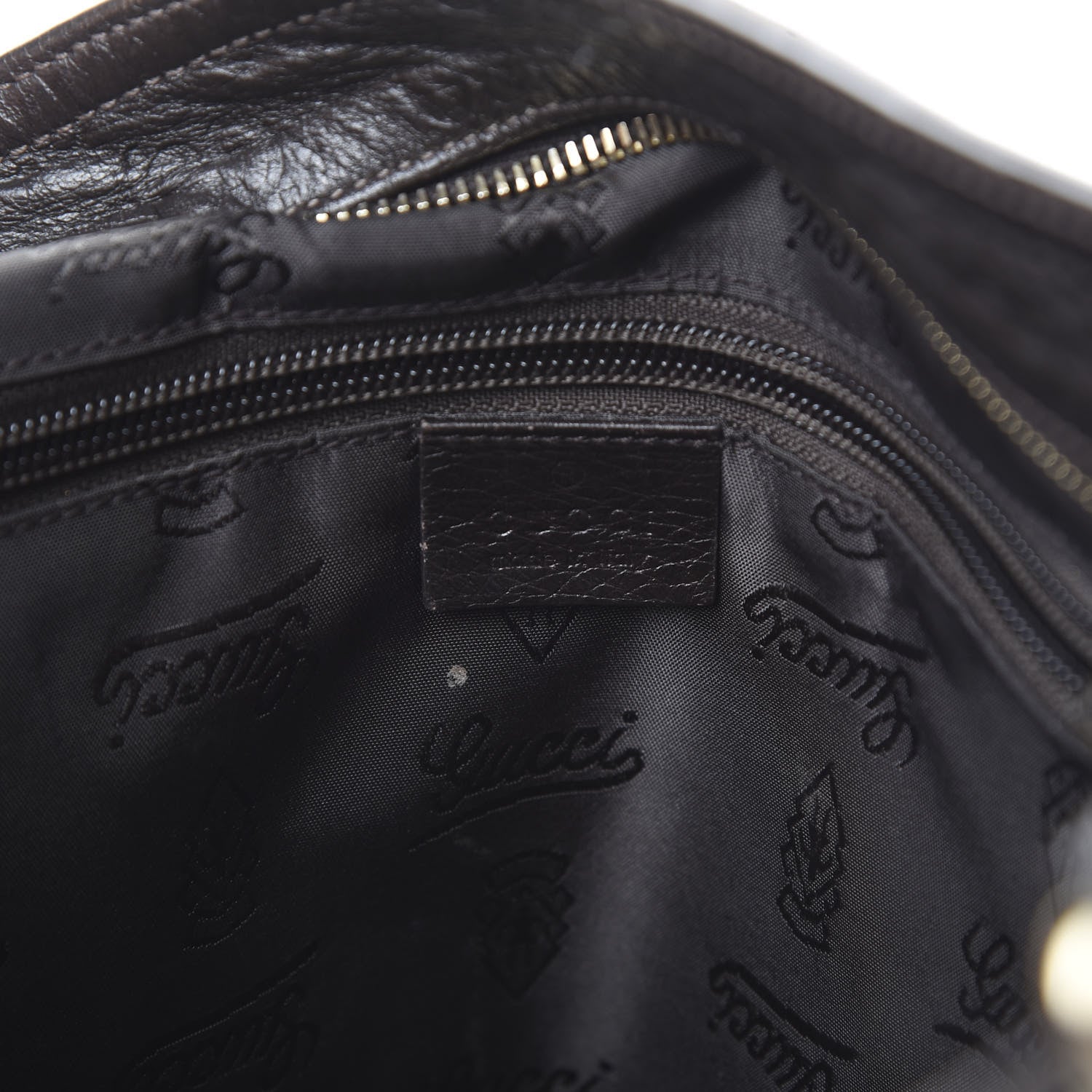 Gucci Guccissima Medium Flat Messenger Bag Dark Brown 5 of 13