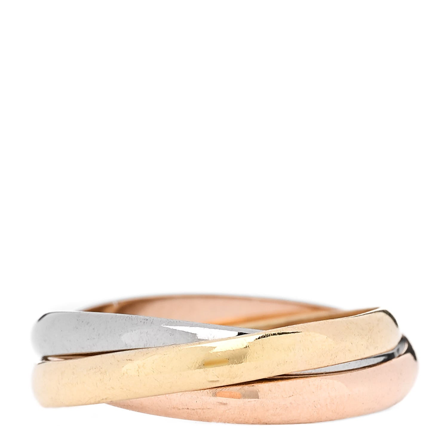 Cartier 18K Pink Yellow White Gold Small Trinity Ring 57 8 3 of 4