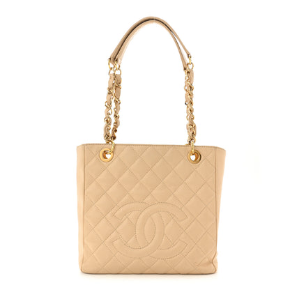 Chanel Caviar Quilted Petit Shopping Tote PST Beige Clair 1 of 10