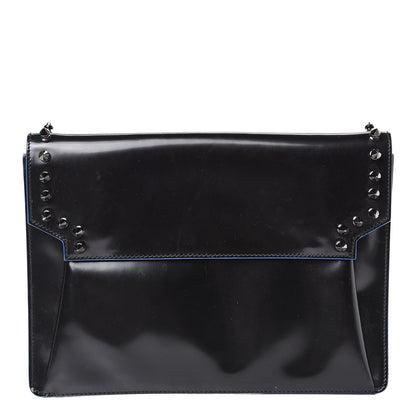 MCM Calfskin Studded Flap Pouch Black 1 of 9