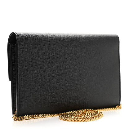 Saint Laurent Grain De Poudre Uptown Chain Wallet Black 4 of 12