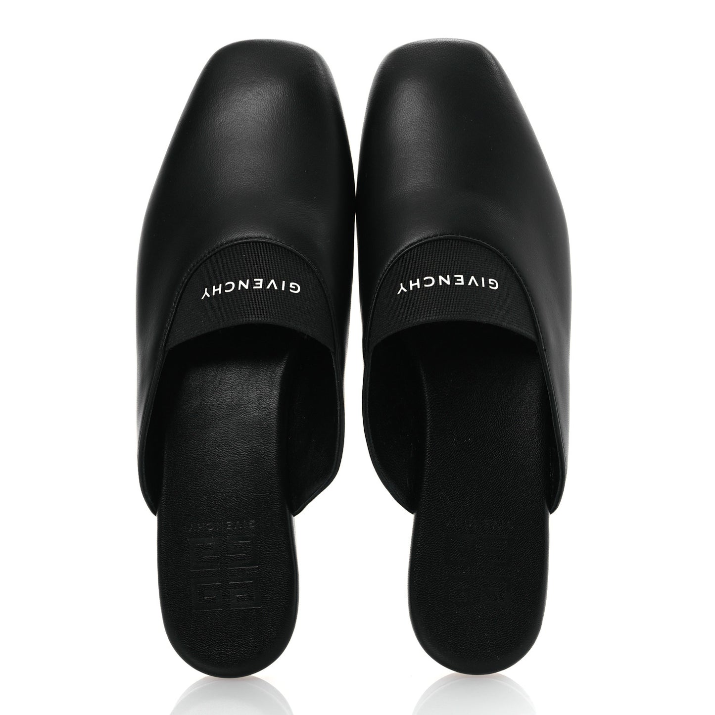 Calfskin Dune Bedford Logo Mule Slides 36 Black