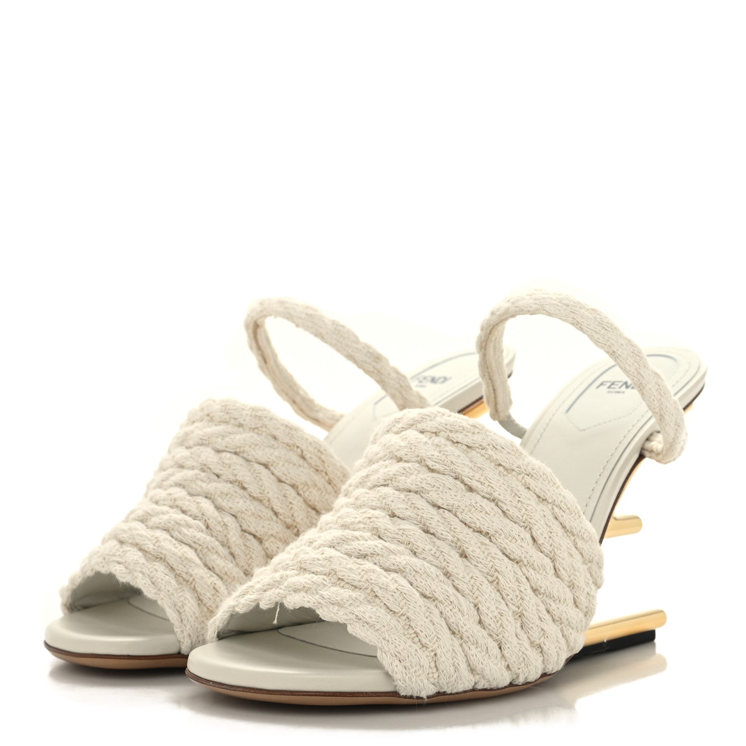 Fendi Fabric Woven Fendi First 95mm Slide Sandals 38 Grezzo 4 of 8