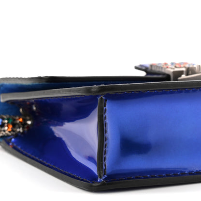 Christian Dior Metallic Patent Crystal Dioraddict Flap Bag Blue 8 of 9