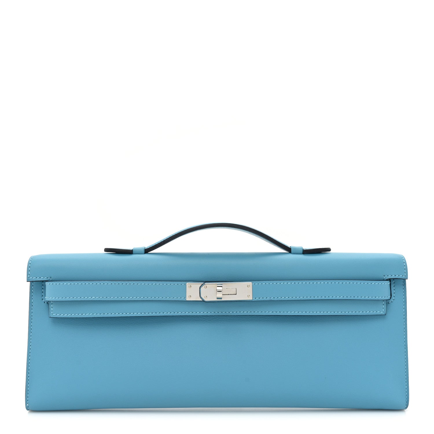 Hermes Swift Kelly Cut Clutch Pochette Bleu Du Nord 1 of 9