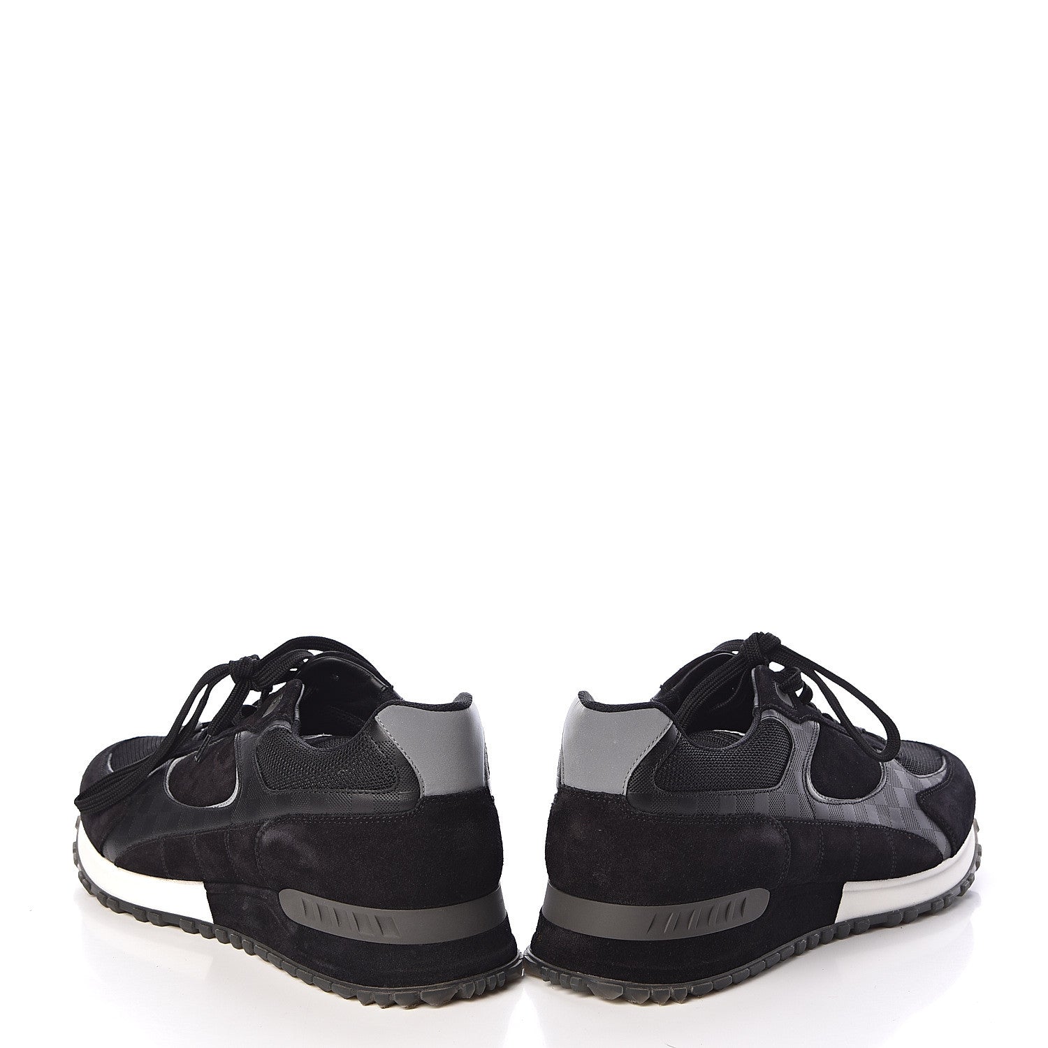 Louis Vuitton Suede Damier Infini Run Away Sneakers 6.5 Black 6 of 12
