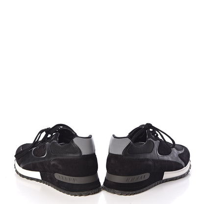 Louis Vuitton Suede Damier Infini Run Away Sneakers 6.5 Black 6 of 12