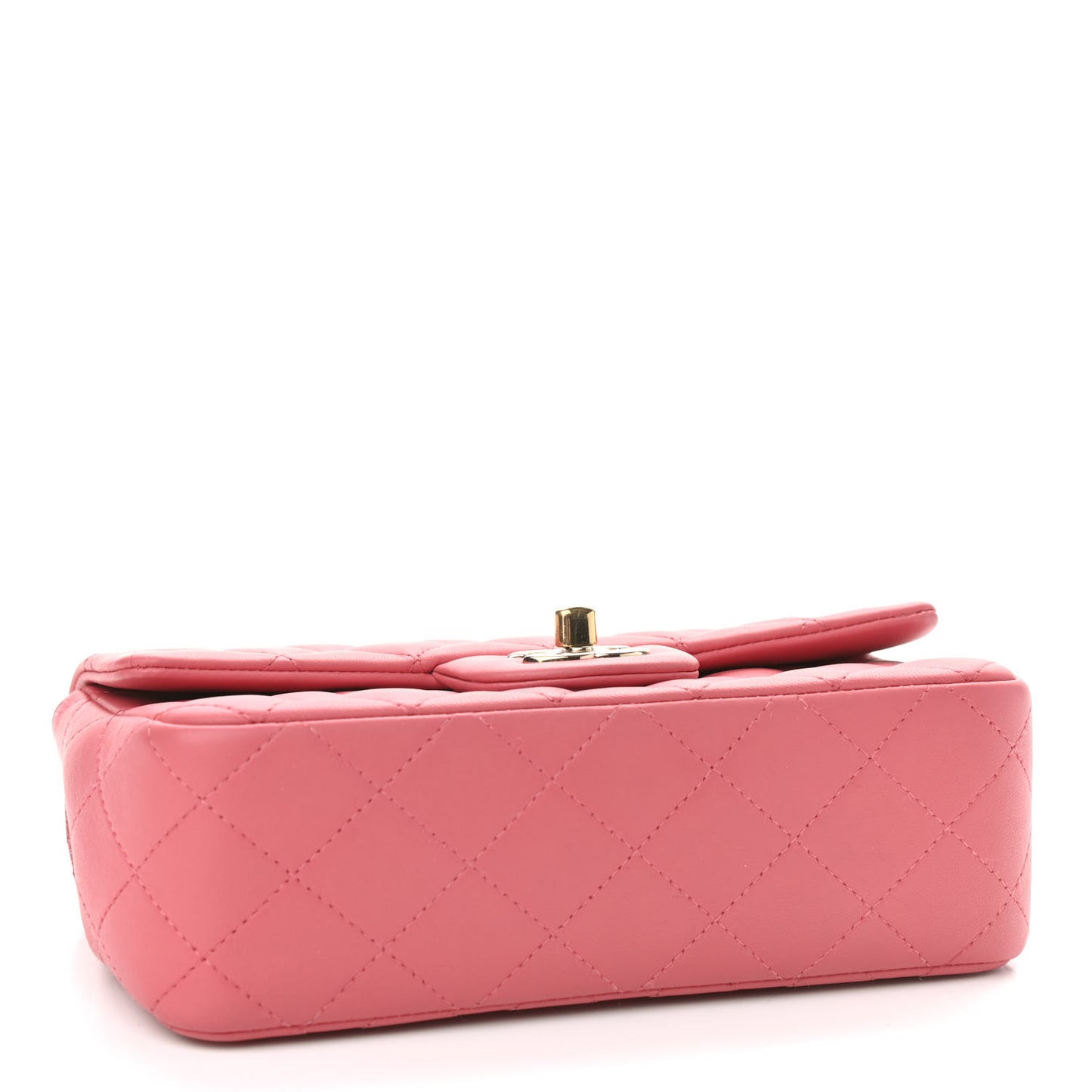 Lambskin Quilted Valentine Charms Mini Rectangular Flap Pink
