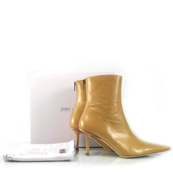 Leather Ankle Boots 38.5 Beige