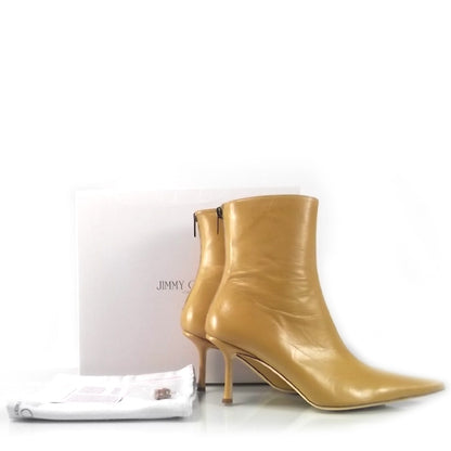 Jimmy Choo Leather Ankle Boots 38.5 Beige 3 of 6
