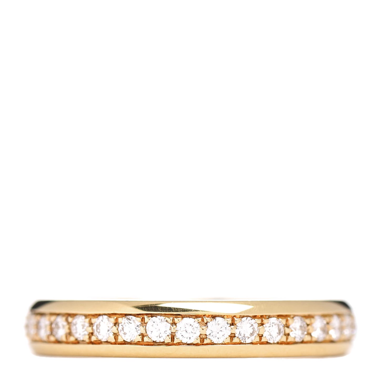 18K Yellow Gold Diamond 3.5mm Eternity Wedding Band Ring 53 6.5