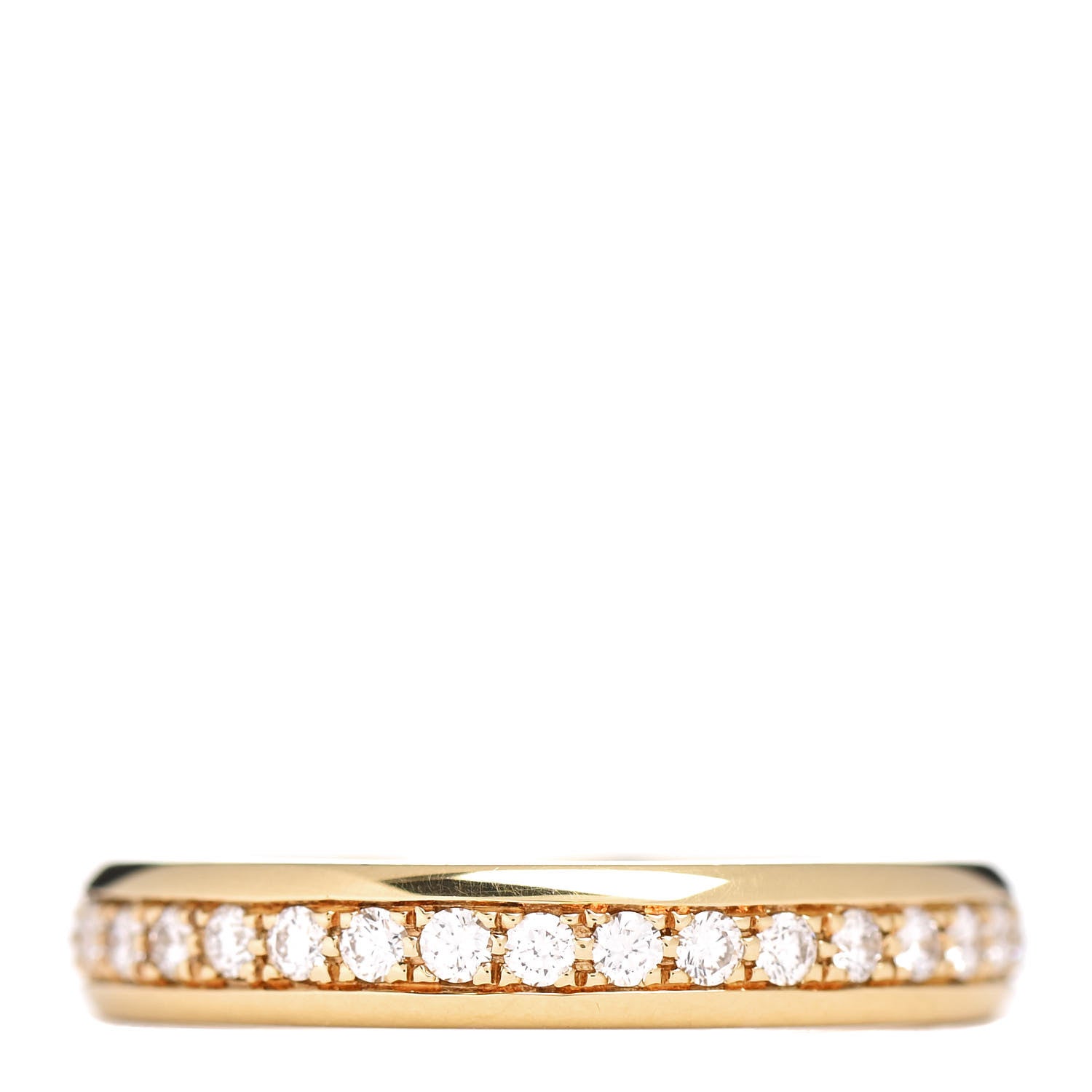 Chopard 18K Yellow Gold Diamond 3.5mm Eternity Wedding Band Ring 53 6.5 1 of 5