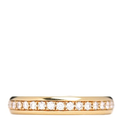 Chopard 18K Yellow Gold Diamond 3.5mm Eternity Wedding Band Ring 53 6.5 1 of 5