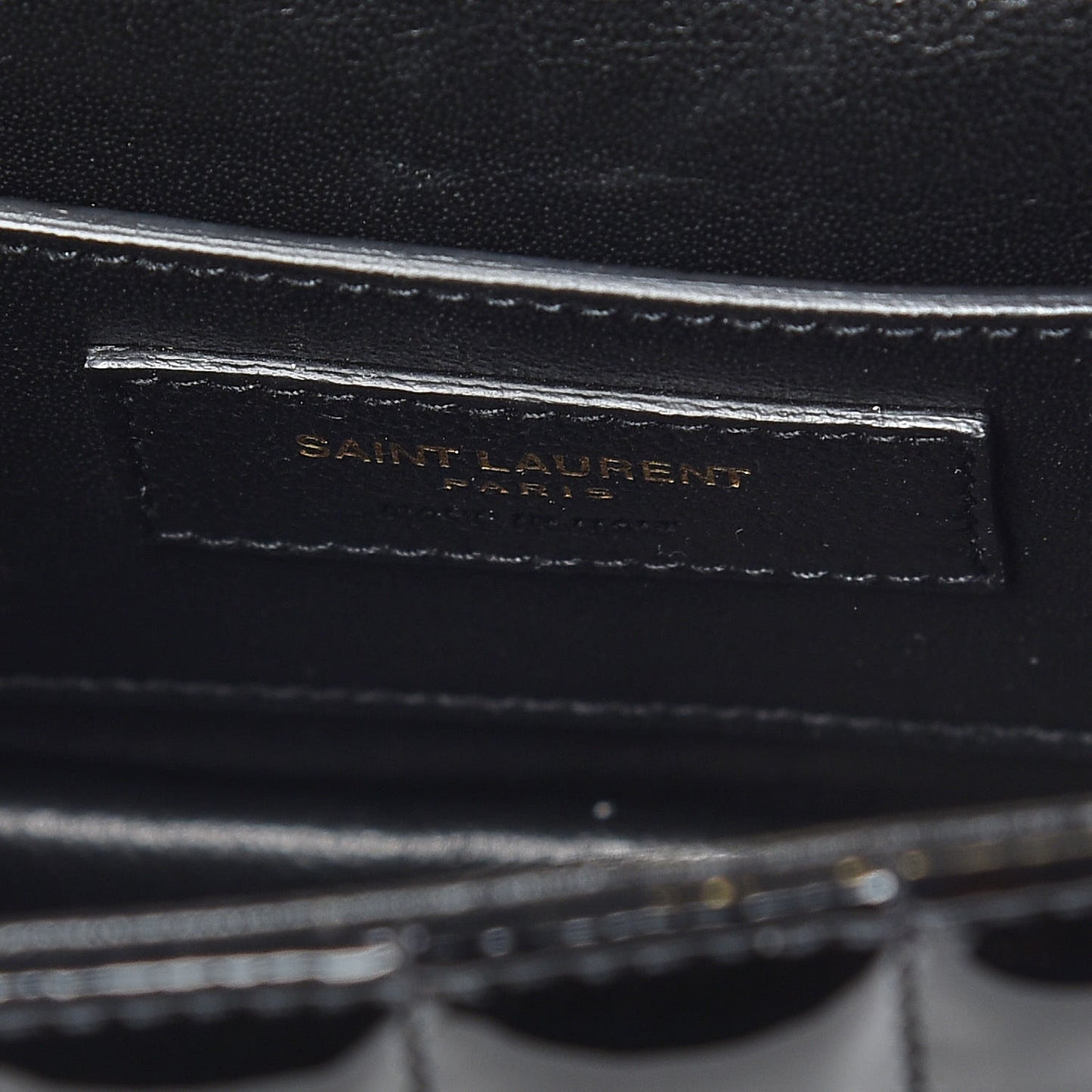 Patent Calfskin Matelasse Monogram Small Vicky Chain Bag Black
