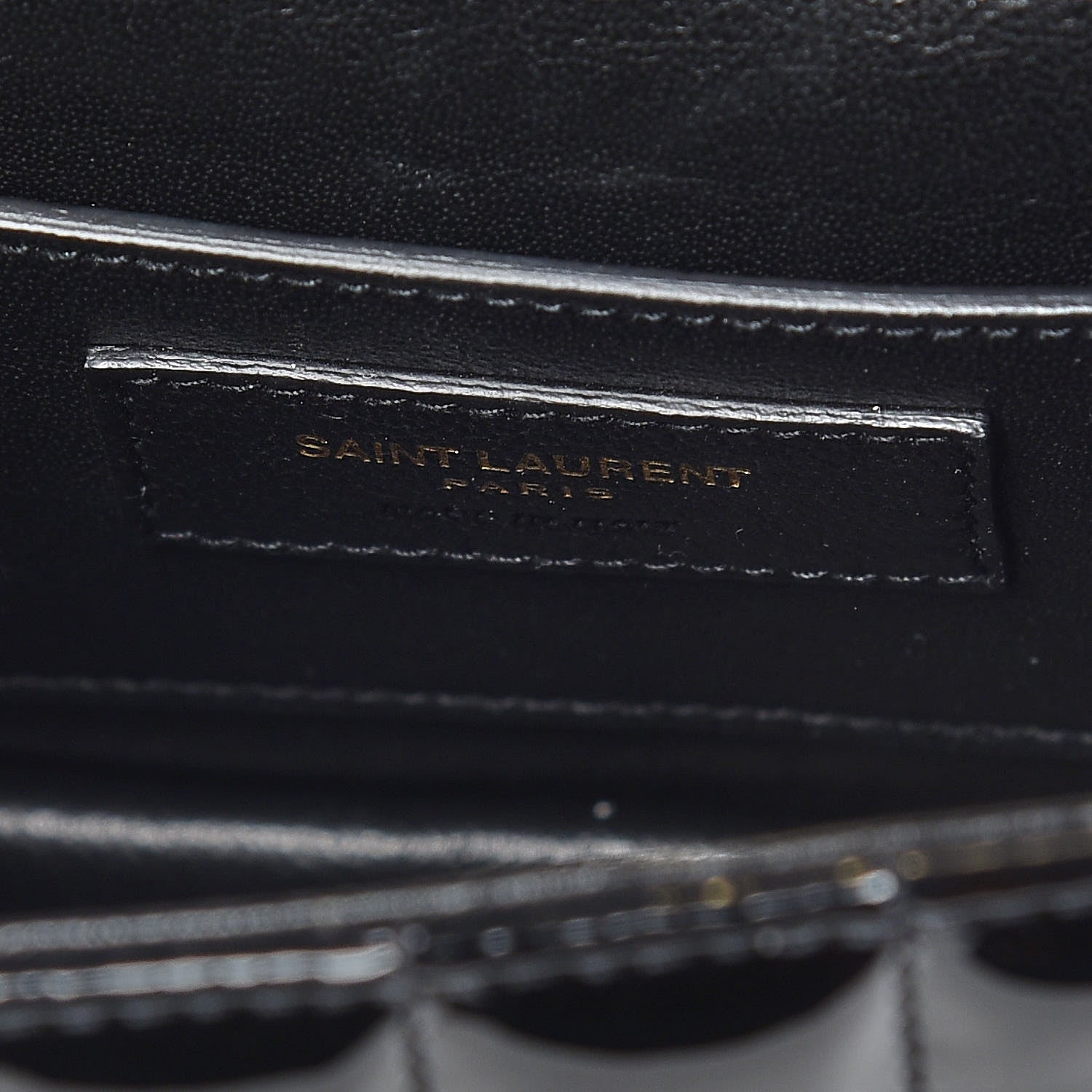 Saint Laurent Patent Calfskin Matelasse Monogram Small Vicky Chain Bag Black 9 of 11
