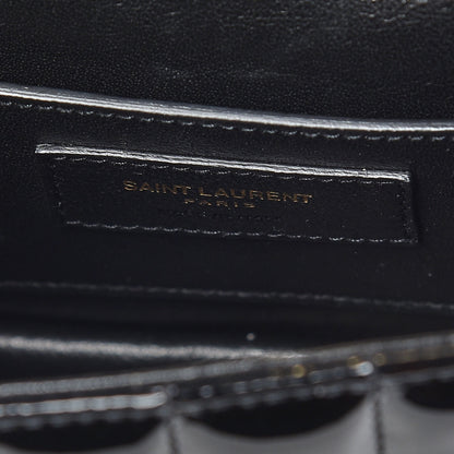 Saint Laurent Patent Calfskin Matelasse Monogram Small Vicky Chain Bag Black 9 of 11