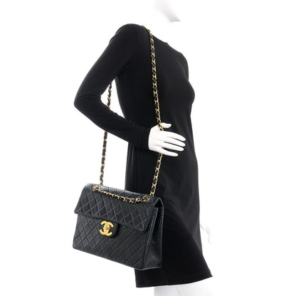 Chanel Lambskin Quilted XL Jumbo Single Flap Black 3 of 15