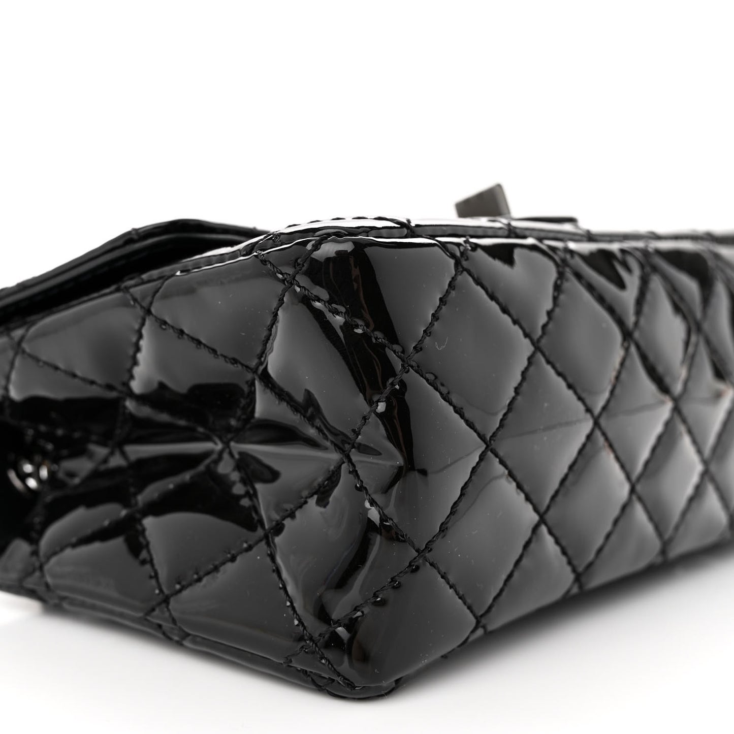 Patent Calfskin Quilted 2.55 Reissue Mini Flap So Black