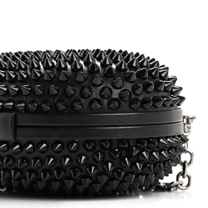 Christian Louboutin Calfskin Spikes Mina Chain Clutch Black 10 of 12