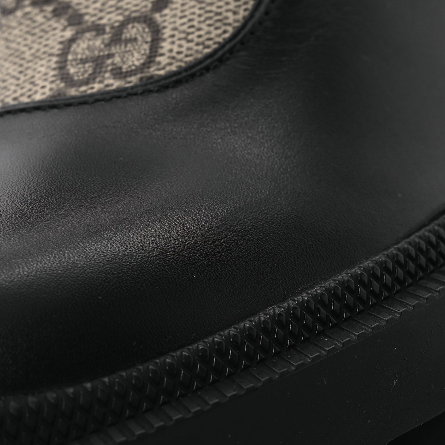 Kensington Calfskin Nappa GG Supreme Monogram Womens Double Buckle Ankle Boots 36.5 Black