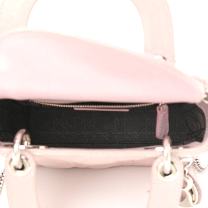 Christian Dior Metallic Lambskin Cannage Mini Lady Dior Lotus 5 of 13