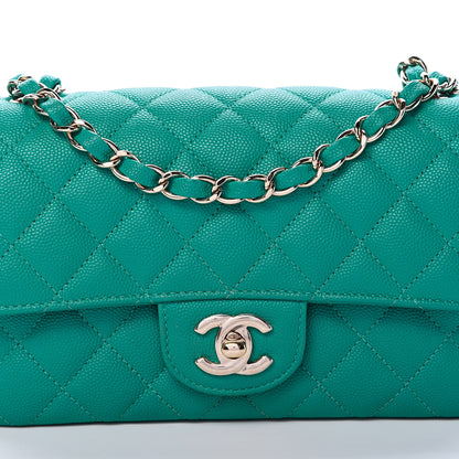 Chanel Caviar Quilted Mini Rectangular Flap Turquoise 7 of 10