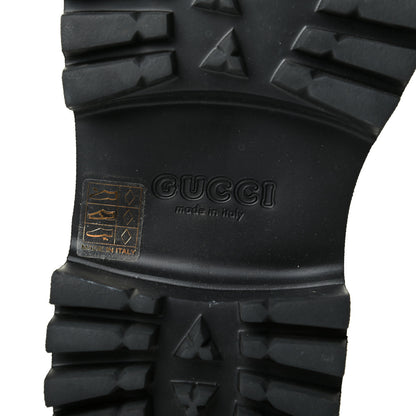 Gucci Rubber GG Monogram Perforated Elea Platform 55mm Lug Sole Sandals 38 Black 5 of 7