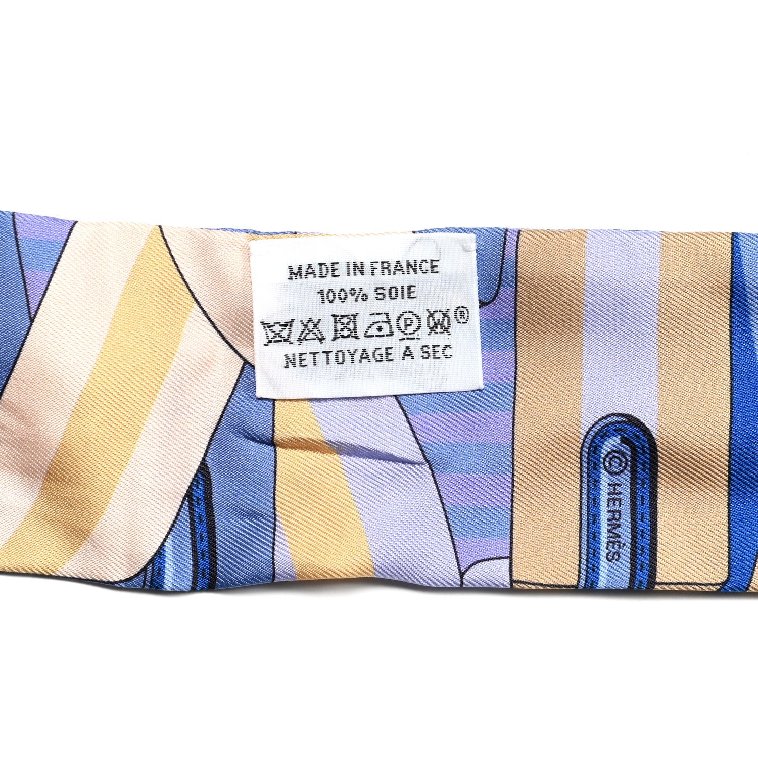 Hermes Silk Sangles Twilly Lavande Beige Bleu 4 of 5