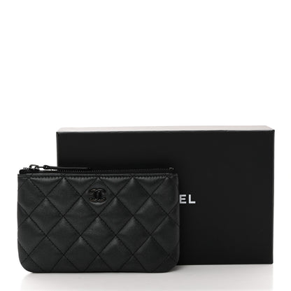Chanel Pearly Lambskin Quilted Small Cosmetic Case So Black 8 of 8