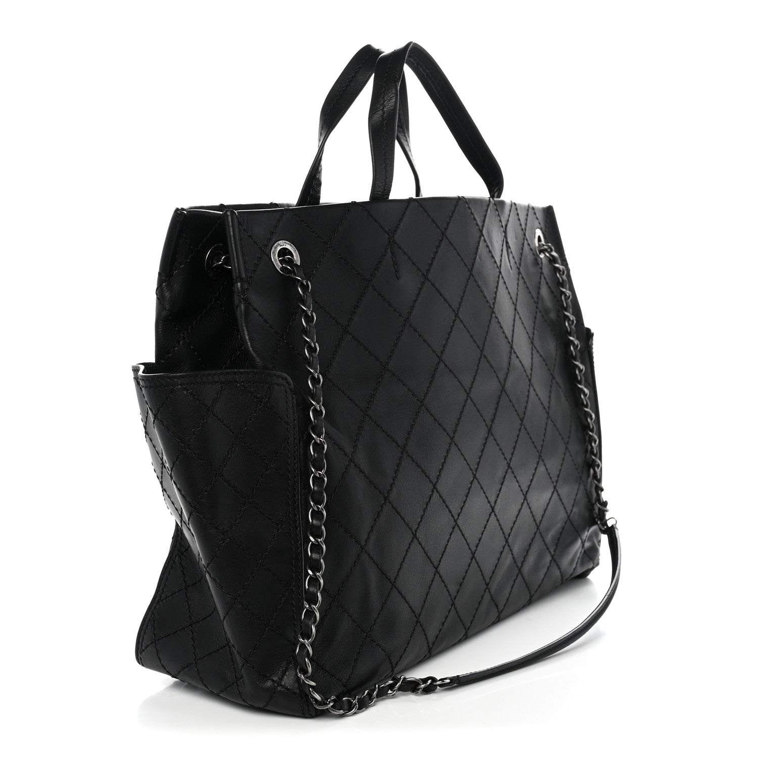 Chanel Grained Calfskin CC Pocket Tote Black 3 of 10